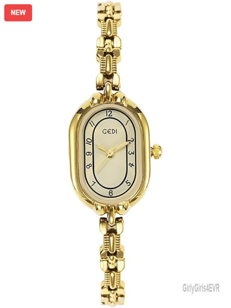 Vintage Oval Dress Watch Quartz Movement Stainless Steel Band Water Resistant
